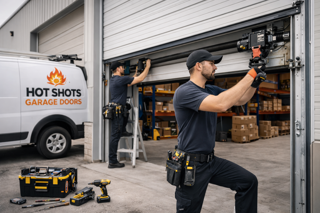 Commercial garage door repair service in Phoenix AZ by Hot Shots Garage Doors